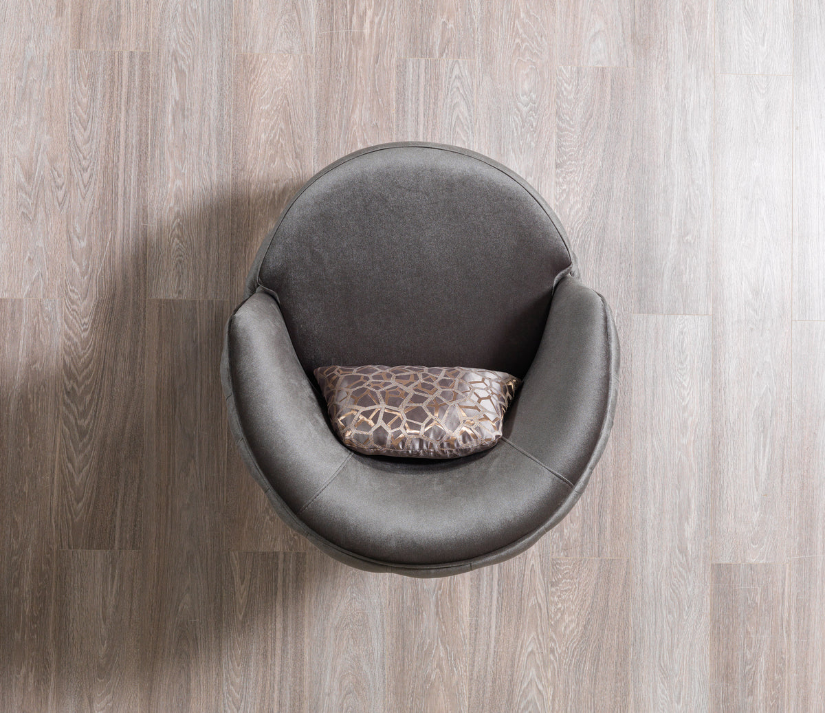 Cozy seating area with Scarlett Gray Velvet Chair included