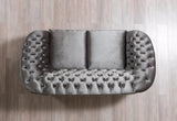 close-up of sofa stitching and fabric
