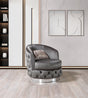 Front view of Scarlett Gray Velvet Chair with plush velvet upholstery