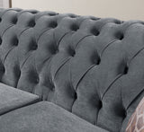 Chloe Gray Velvet Sofa front view