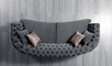 Chloe Gray Velvet Loveseat side profile