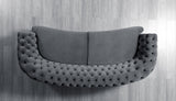 Chloe Gray Velvet Sofa corner detail