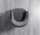 Top view of Chloe Gray Velvet Armchair seat cushion