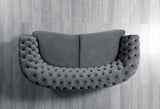 Chloe Gray Velvet Sofa back view