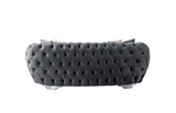 Chloe Gray Velvet Loveseat cushion detail
