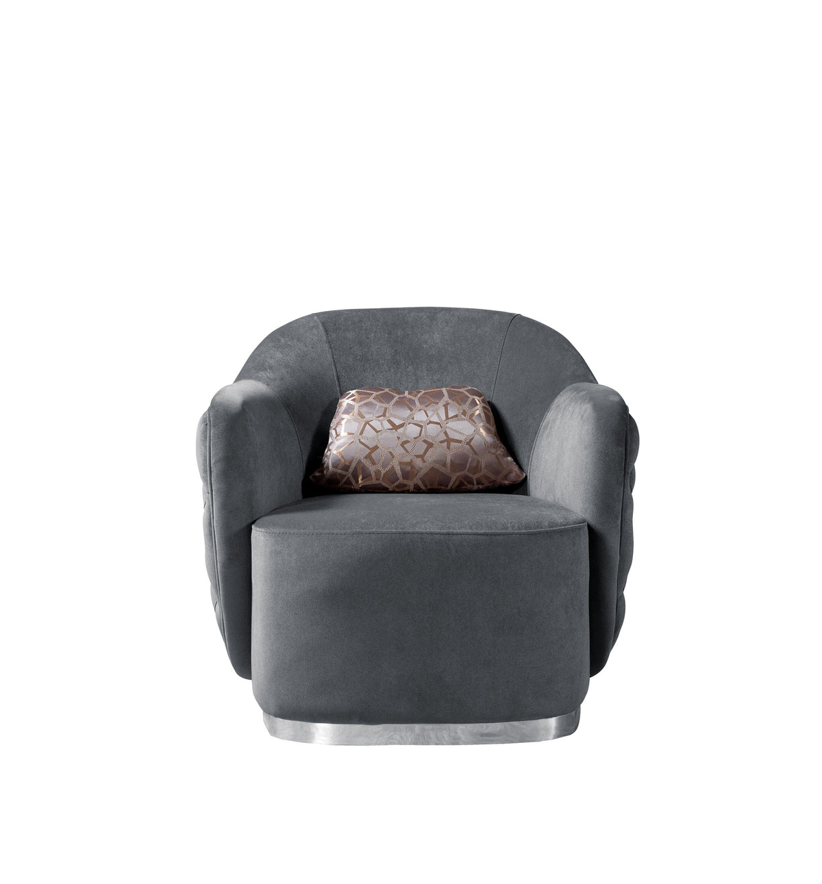 Chloe Gray Velvet Sofa main view