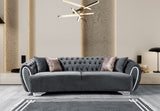 Chloe Gray Velvet Loveseat side view