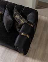 Santana Black Velvet Sofa view 11