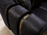 Santana Black Velvet Sofa view 12