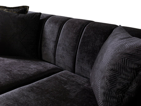 Santana Black Velvet Loveseat view 12