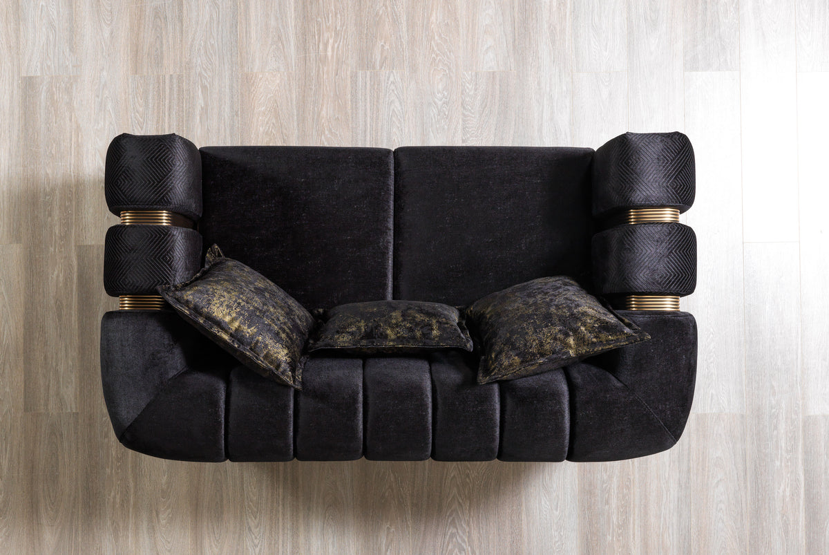 Ella Black Velvet Sofa & Loveseat