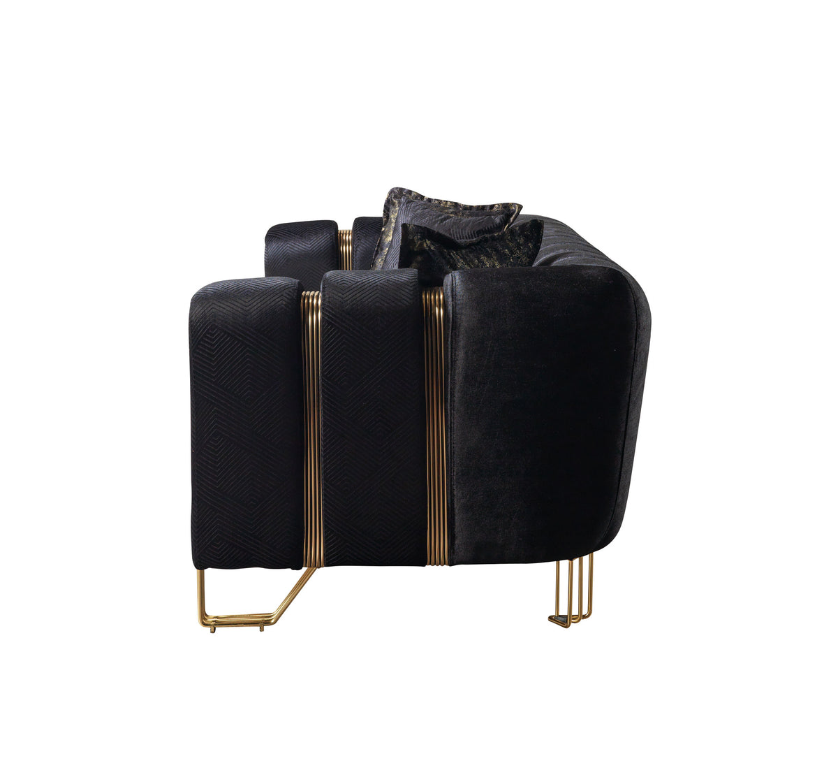 Santana Black Velvet Loveseat view 8