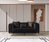 Santana Black Velvet Loveseat from Decor Furniture
