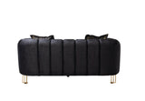 Ella Black Velvet Sofa & Loveseat