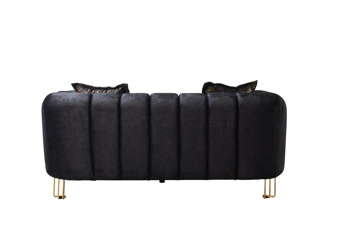 Ella Black Velvet Sofa & Loveseat
