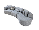 close-up detail of boucle upholstery