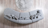 main view of Esmeralda Blue Boucle sectional sofa