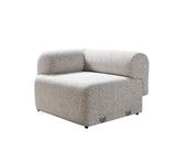 room view of Esmeralda Stone Boucle 3-Piece Curved Sectional sectional sofa