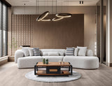 detail view of Esmeralda Stone Boucle 3-Piece Curved Sectional sectional sofa