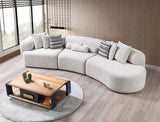 room view of Esmeralda Stone Boucle 3-Piece Curved Sectional sectional sofa