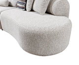 room view of Esmeralda Stone Boucle 3-Piece Curved Sectional sectional sofa