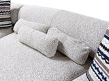 detail view of Esmeralda Stone Boucle 3-Piece Curved Sectional sectional sofa