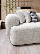side view of Esmeralda Stone Boucle 3-Piece Curved Sectional sectional sofa