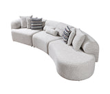 detail view of Esmeralda Stone Boucle 3-Piece Curved Sectional sectional sofa