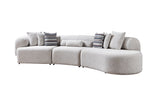 side view of Esmeralda Stone Boucle 3-Piece Curved Sectional sectional sofa