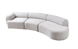 room view of Esmeralda Stone Boucle 3-Piece Curved Sectional sectional sofa