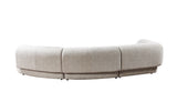 detail view of Esmeralda Stone Boucle 3-Piece Curved Sectional sectional sofa