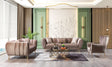Front view of Bianka Coffee Velvet Sofa