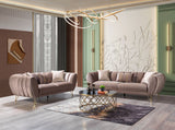 side view of Bianka Coffee Velvet Sofa & Loveseat furniture