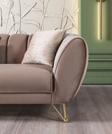 main view of Bianka Coffee Velvet Sofa & Loveseat furniture