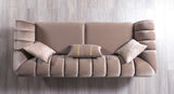 detail view of Bianka Coffee Velvet Sofa & Loveseat furniture