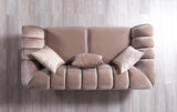 side view of Bianka Coffee Velvet Sofa & Loveseat furniture