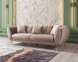 side view of Bianka Coffee Velvet Sofa & Loveseat furniture