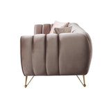 detail view of Bianka Coffee Velvet Sofa & Loveseat furniture