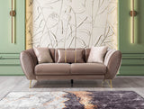 detail view of Bianka Coffee Velvet Sofa & Loveseat furniture