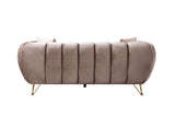 side view of Bianka Coffee Velvet Sofa & Loveseat furniture