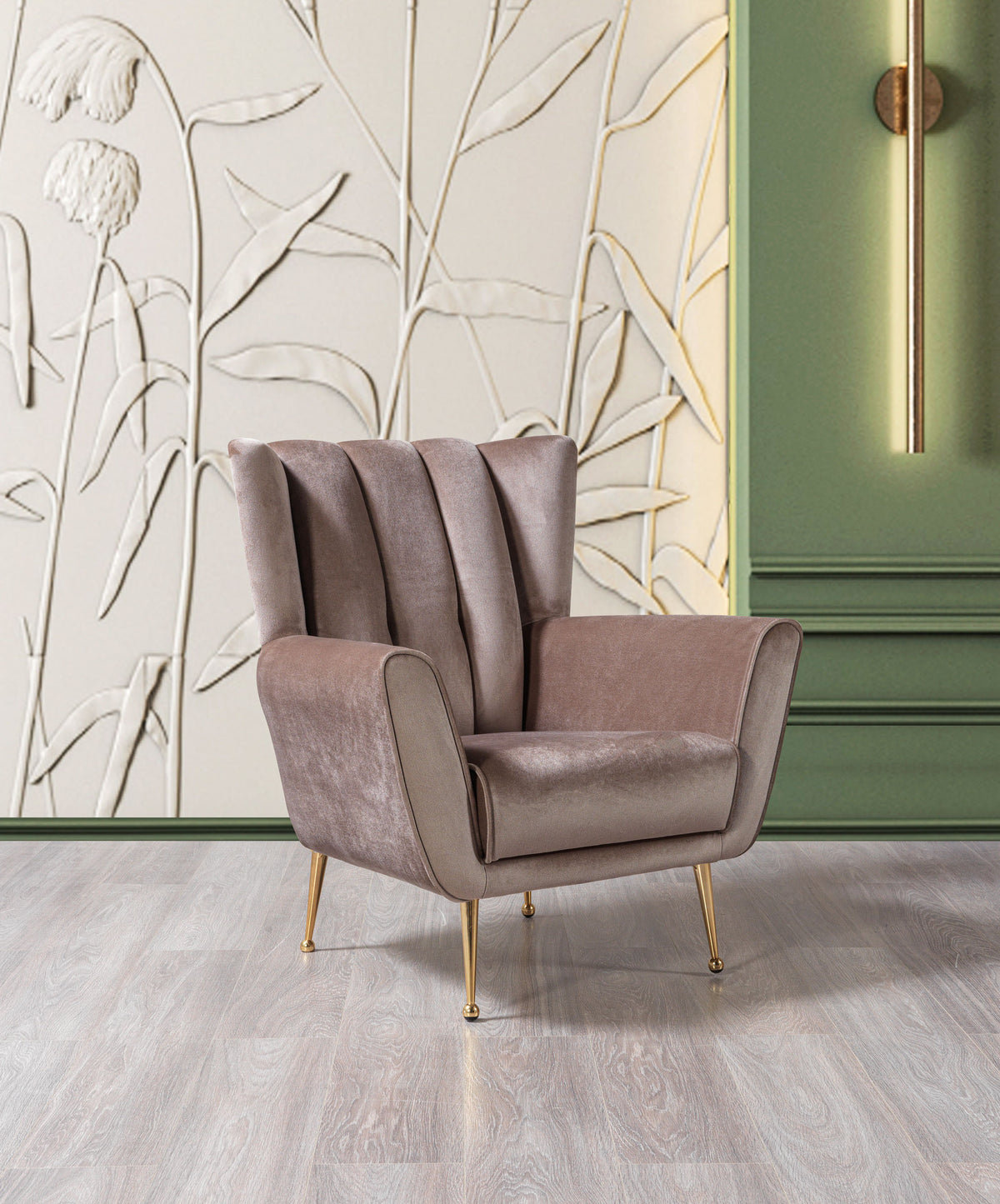 main view of Bianka Coffee Velvet Sofa & Loveseat furniture