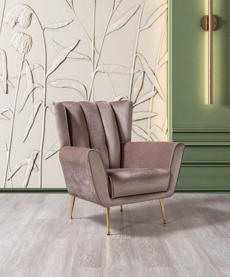 Bianka Velvet Coffee Chair by Nova front angle