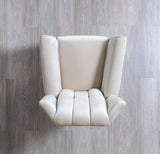 Back view of Bianka Ivory Velvet Chair