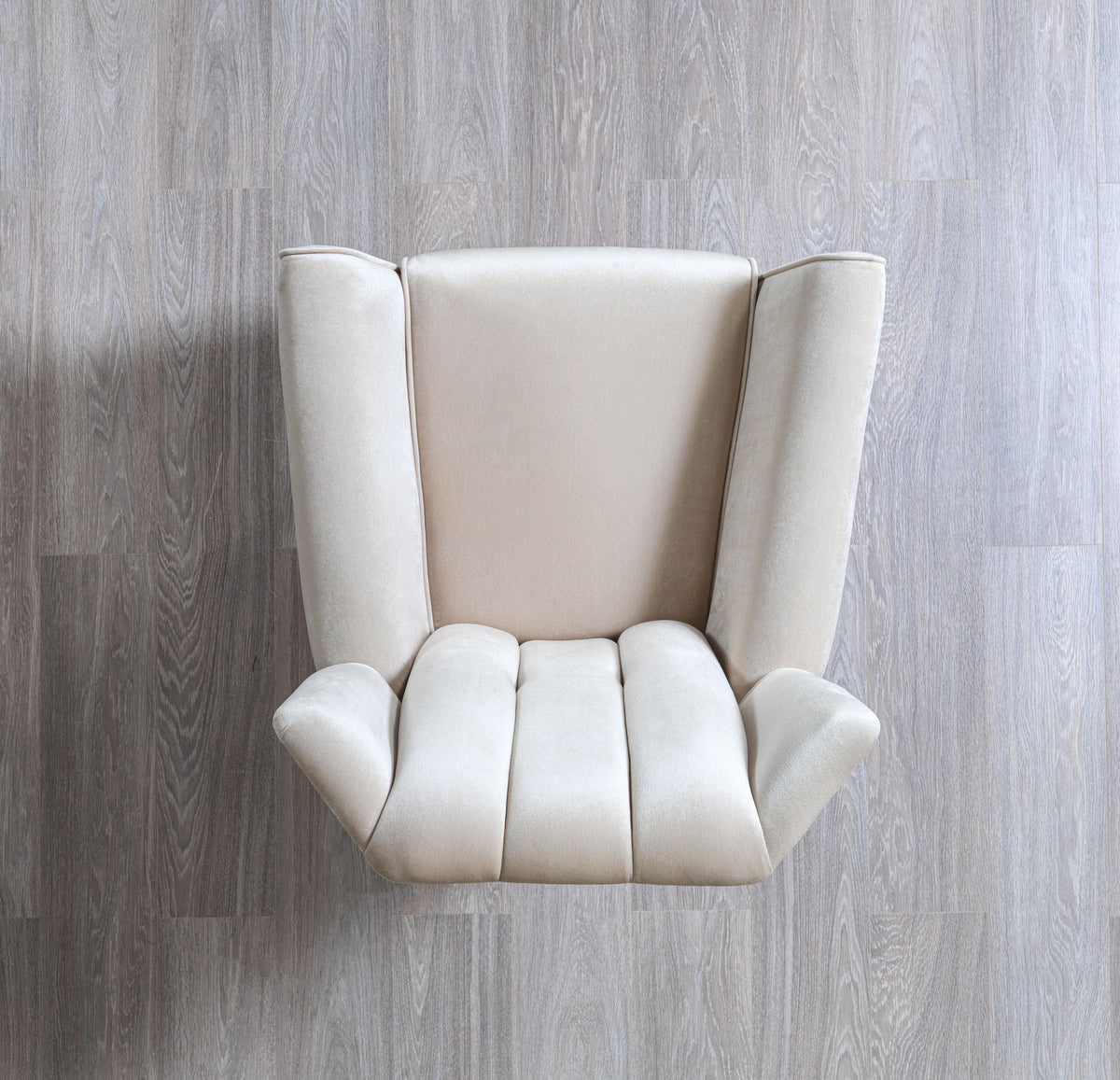 Back view of Bianka Ivory Velvet Chair