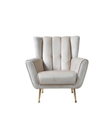 Bianka Ivory Velvet Sofa and Loveseat set main view