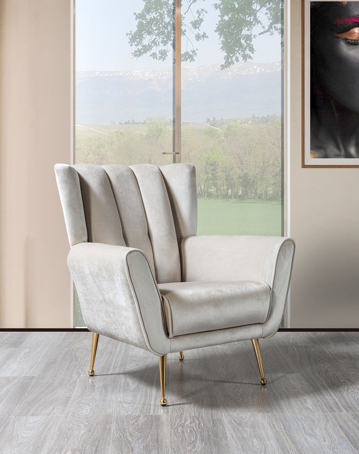 Bianka Ivory Velvet Chair