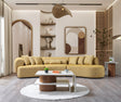 Esmeralda Mustard Boucle 3-Piece Curved Sectional sectional sofa main view