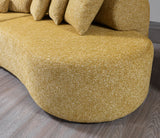 Room setting featuring Esmeralda Mustard Boucle 3-Piece Sectional