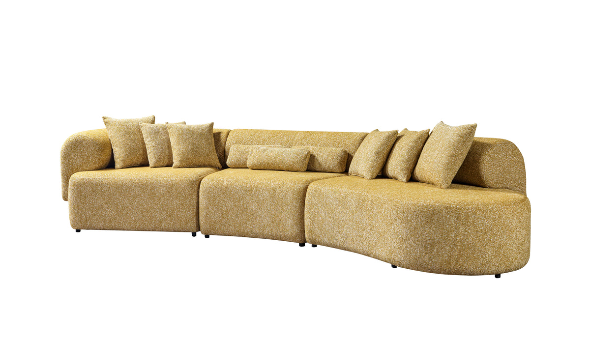 Side view highlighting armrest-less chaise pieces