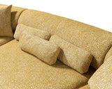 Close-up detail of curved sectional design